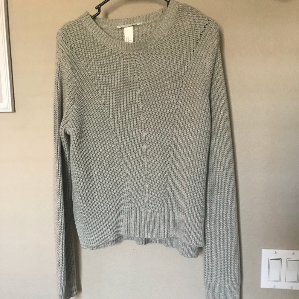 Thick light gray/green sweater